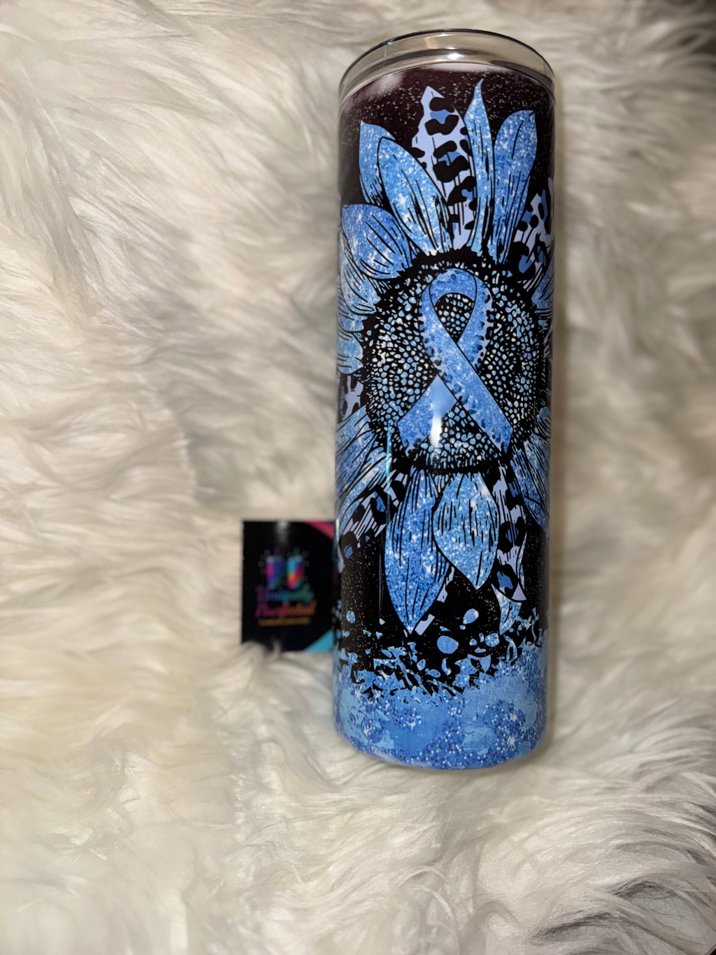 Blue Awareness Ribbon 20oz Skinny Tumbler