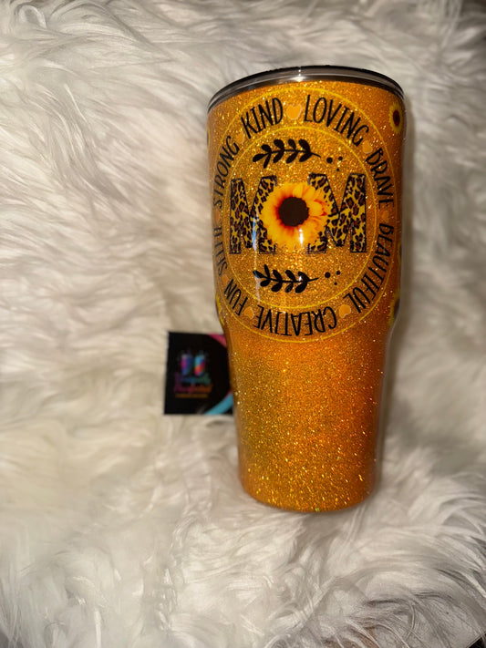 Mom Life 30oz Glitter Tumbler