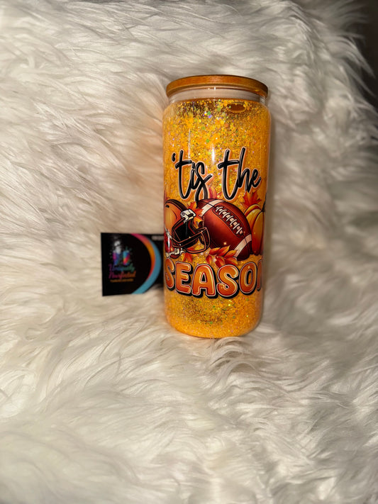 Tis the Season Orange Snowglobe Tumbler