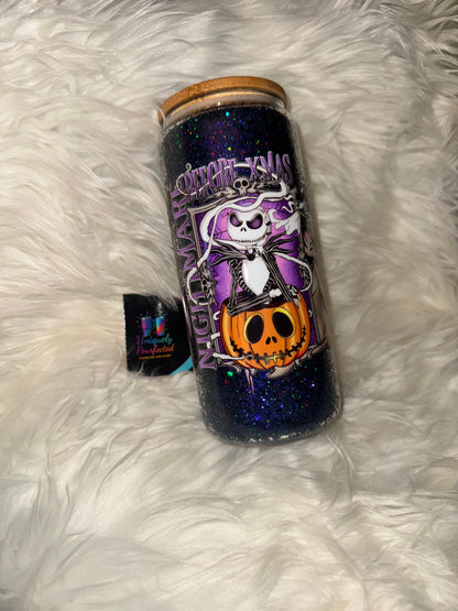 Nightmare Before Christmas Purple Snowglobe Tumbler