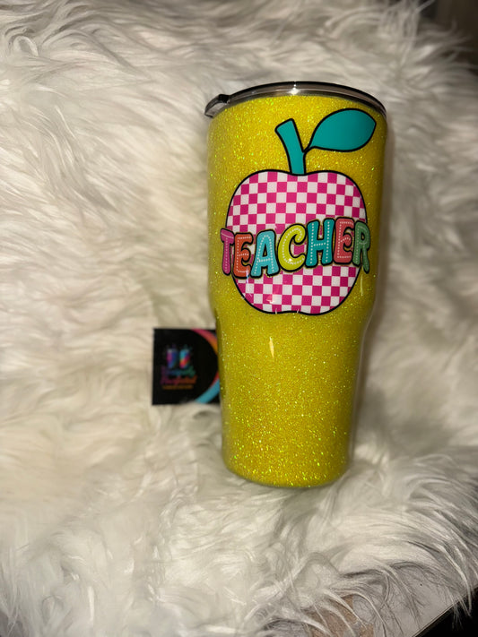 Teacher’s Apple 30oz Glitter Tumbler
