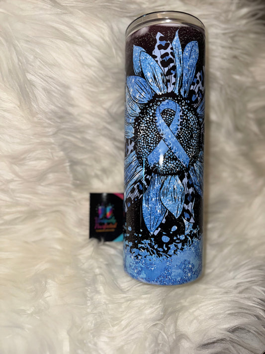 Blue Awareness Ribbon 20oz Skinny Tumbler