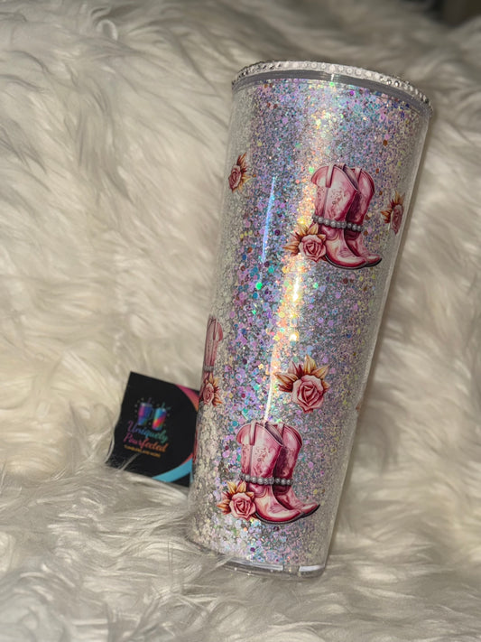 Boots & Bling 20oz Glow-in-the-Dark Acrylic Tumbler