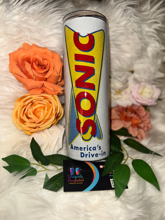 20oz Skinny Stainless Steel Tumbler – Sonic Drink-Inspired Design